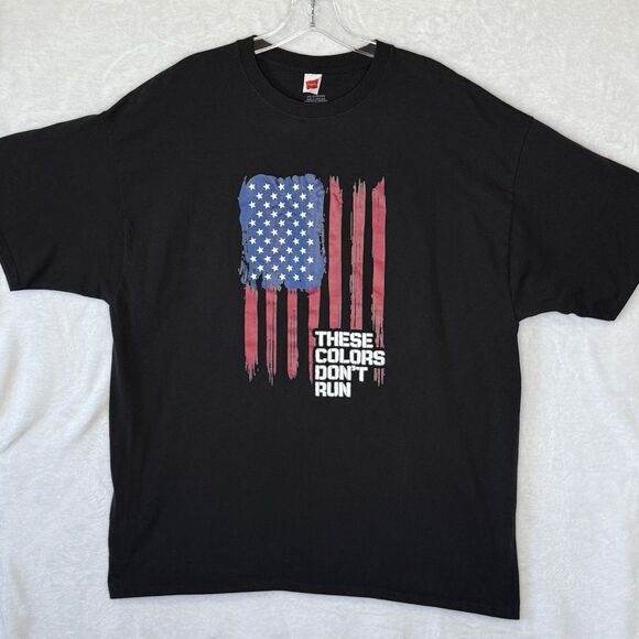 Hanes Mens 2XL Black Graphic Cotton T-Shirt, "These Colors Don't Run" - Picture 1 of 8